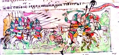 Похід Святослава Ігоревича на Балкани. Мініатюра з Радзивілівського літопису